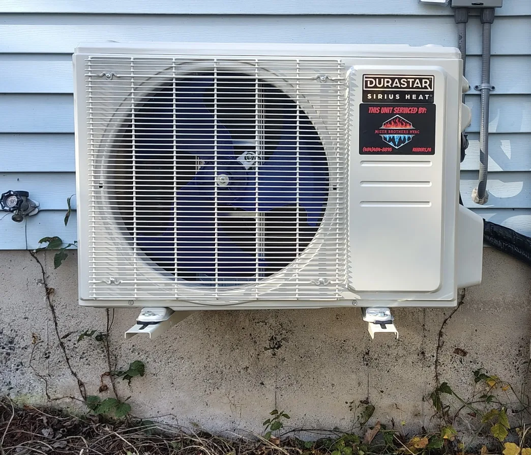 Durastar Sirius Heat mini-split outdoor unit installed on a customer's home